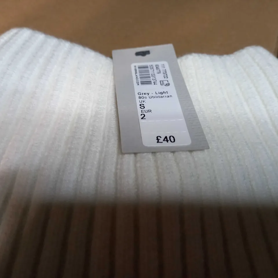 RIVER ISLAND SOFT GREY/CREAM JUMPER - SMALL