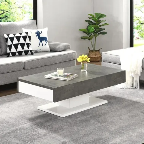 BOXED POTSDAM PEDESTAL COFFEE TABLE WITH STORAGE