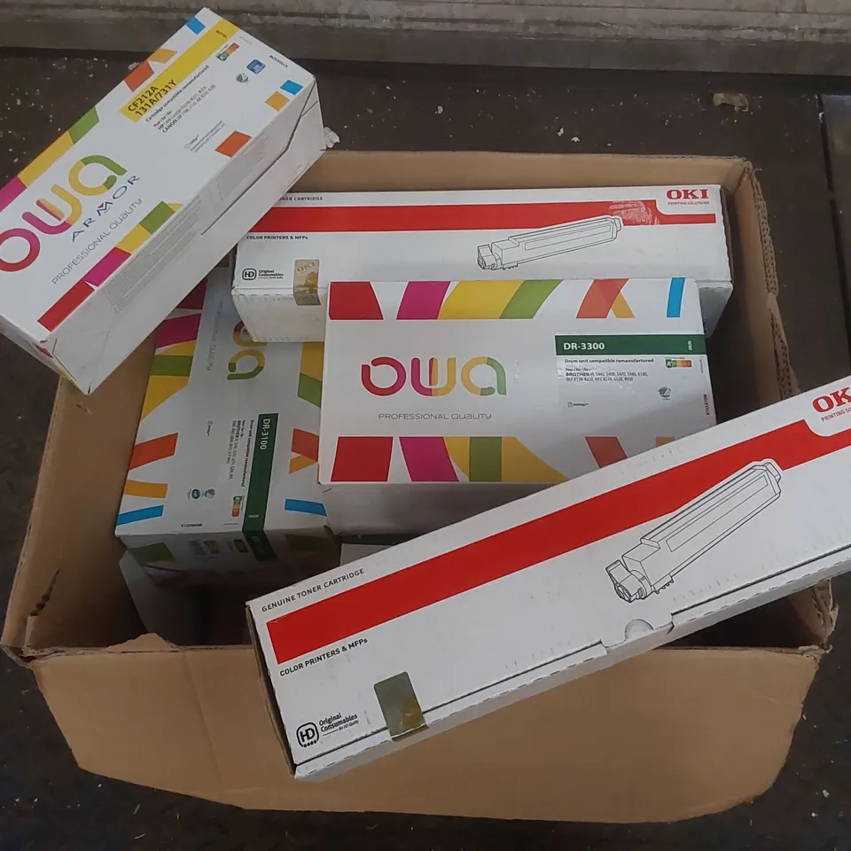 BOX CONTAINING A LARGE QUANTITY OF ASSORTED PRINTER CARTRIDGES 