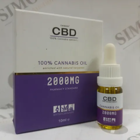 BOXED CANABIDOL CBD 100% CANNABIS OIL 2000MG DROPS 10ML