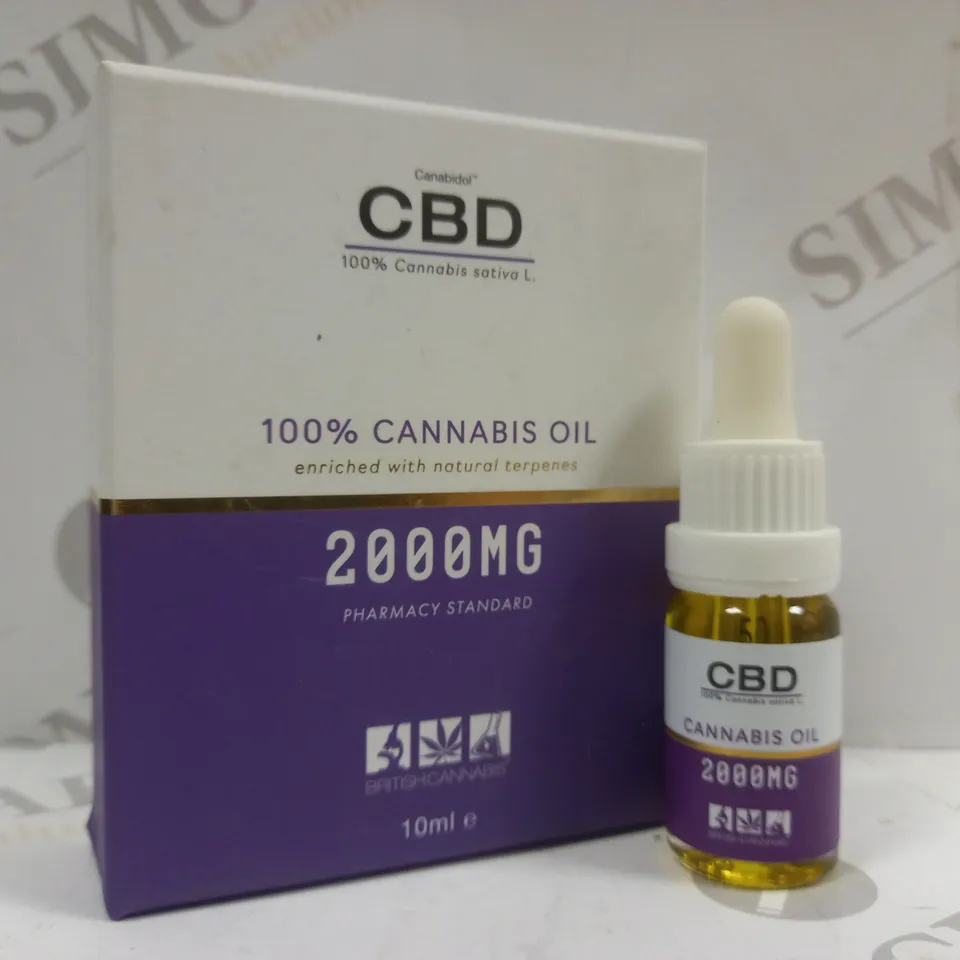 BOXED CANABIDOL CBD 100% CANNABIS OIL 2000MG DROPS 10ML	