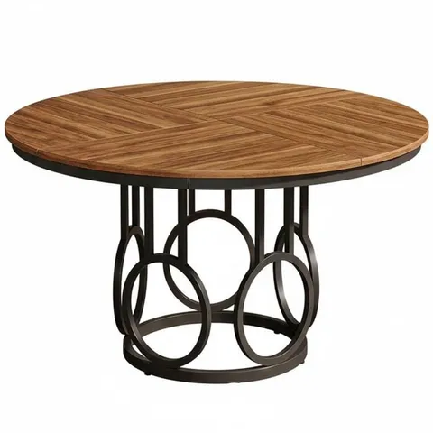BOXED LAILANG 120cm ROUND DINING TABLE TABLE, INDUSTRIAL STYLE (1 BOX)