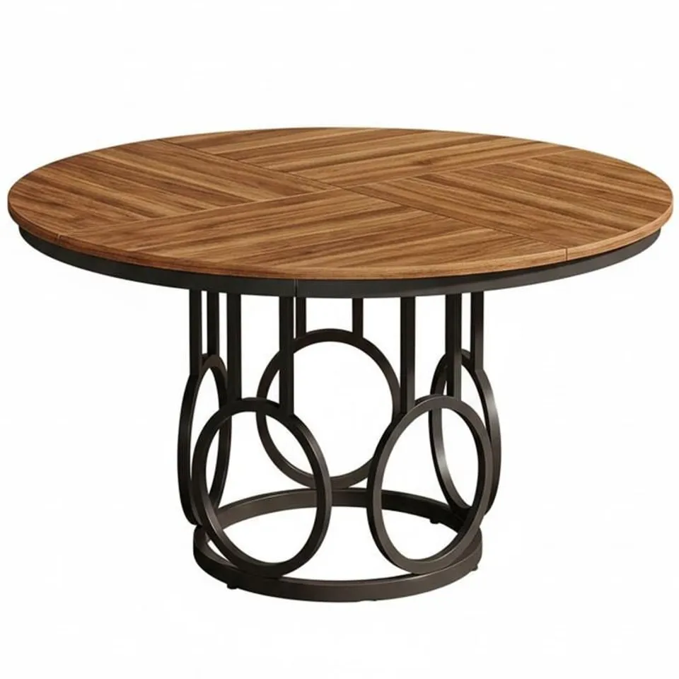 BOXED LAILANG 120cm ROUND DINING TABLE TABLE, INDUSTRIAL STYLE (1 BOX)