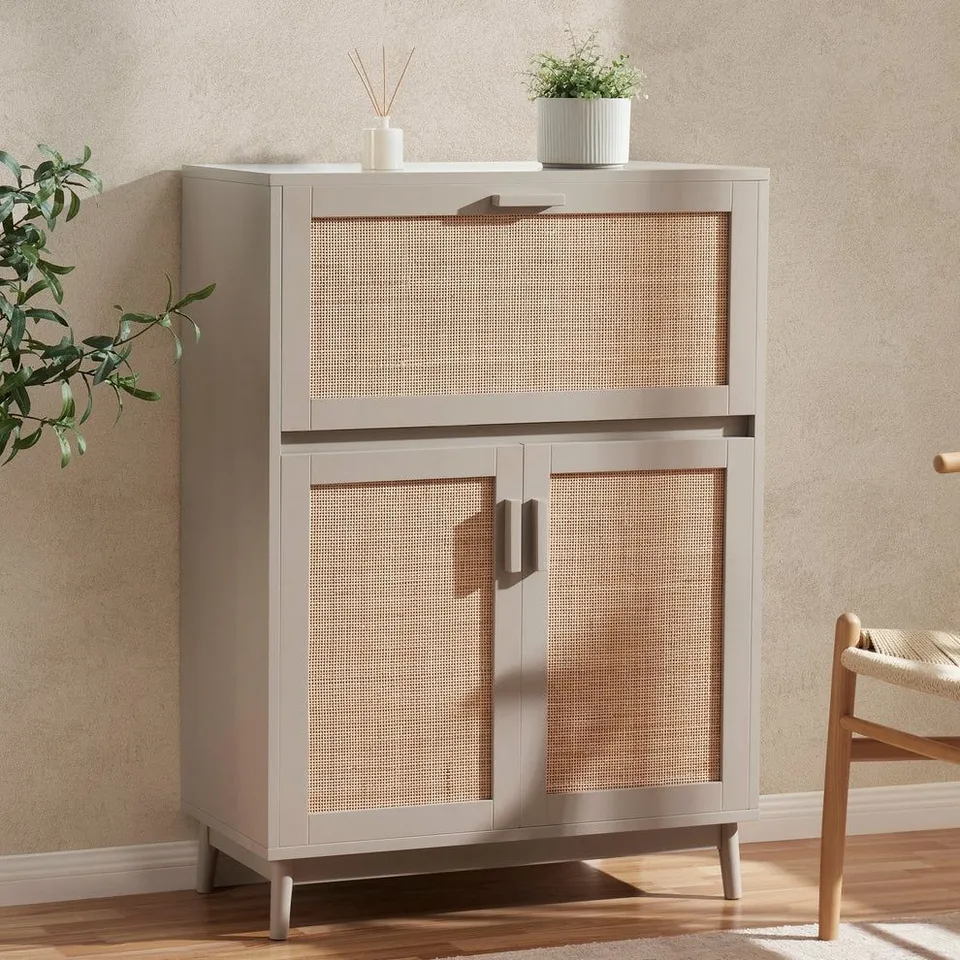 BOXED DUSK ISLA HIDEAWAY DESK - TAUPE