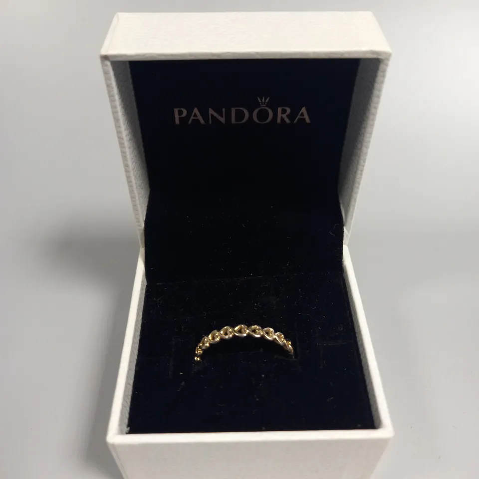 BOXED PANDORA BAND OF HEARTS RING