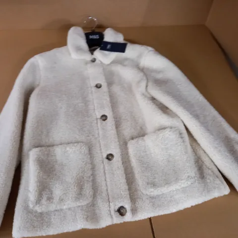 M&S COLLECTION TEDDY STYLE JACKET IN WHITE - UK 8