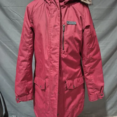 COLUMBIA HOODED COAT IN RED SIZE MEDIUM