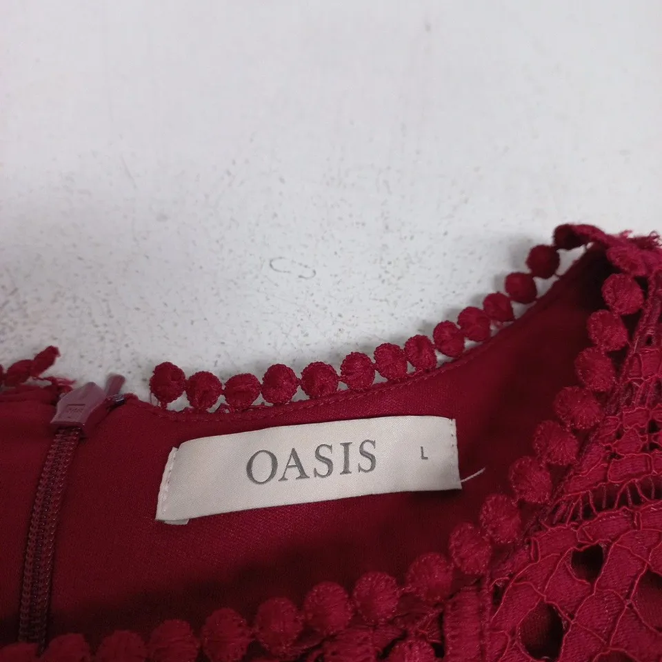 OASIS RED LACE DRESS – UK SIZE L
