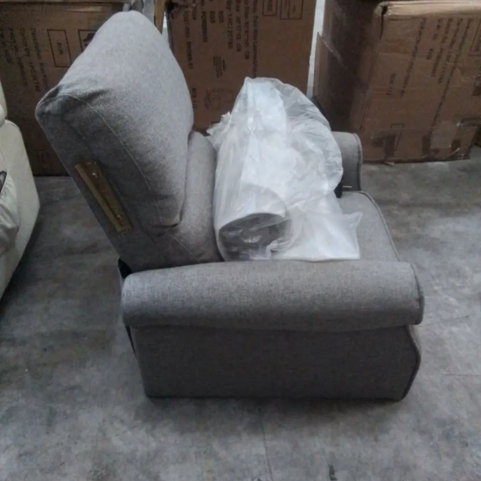 DESIGNER EASY CHAIR IN GREY FABRIC