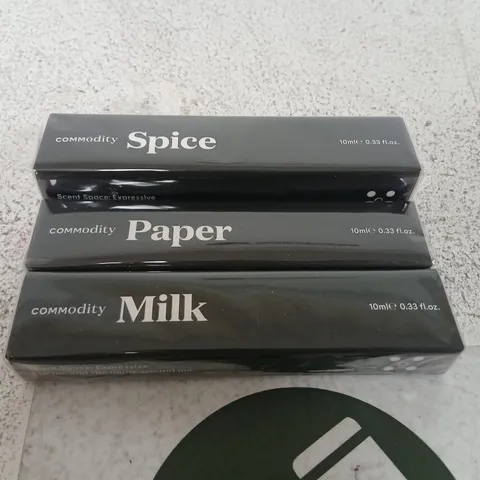 COMMODITY SPICE, PAPER & MILK FRAGRANCE BOXES (SET OF 3)