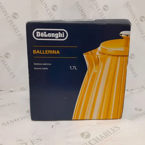 BOXED DELONGHI BALLERINA KETTLE - YELLOW 