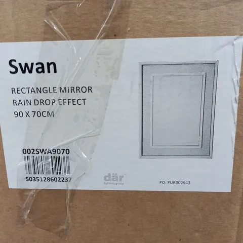RECTANGLE MIRROR RAIN DROP EFFECT 90 X 70CM
