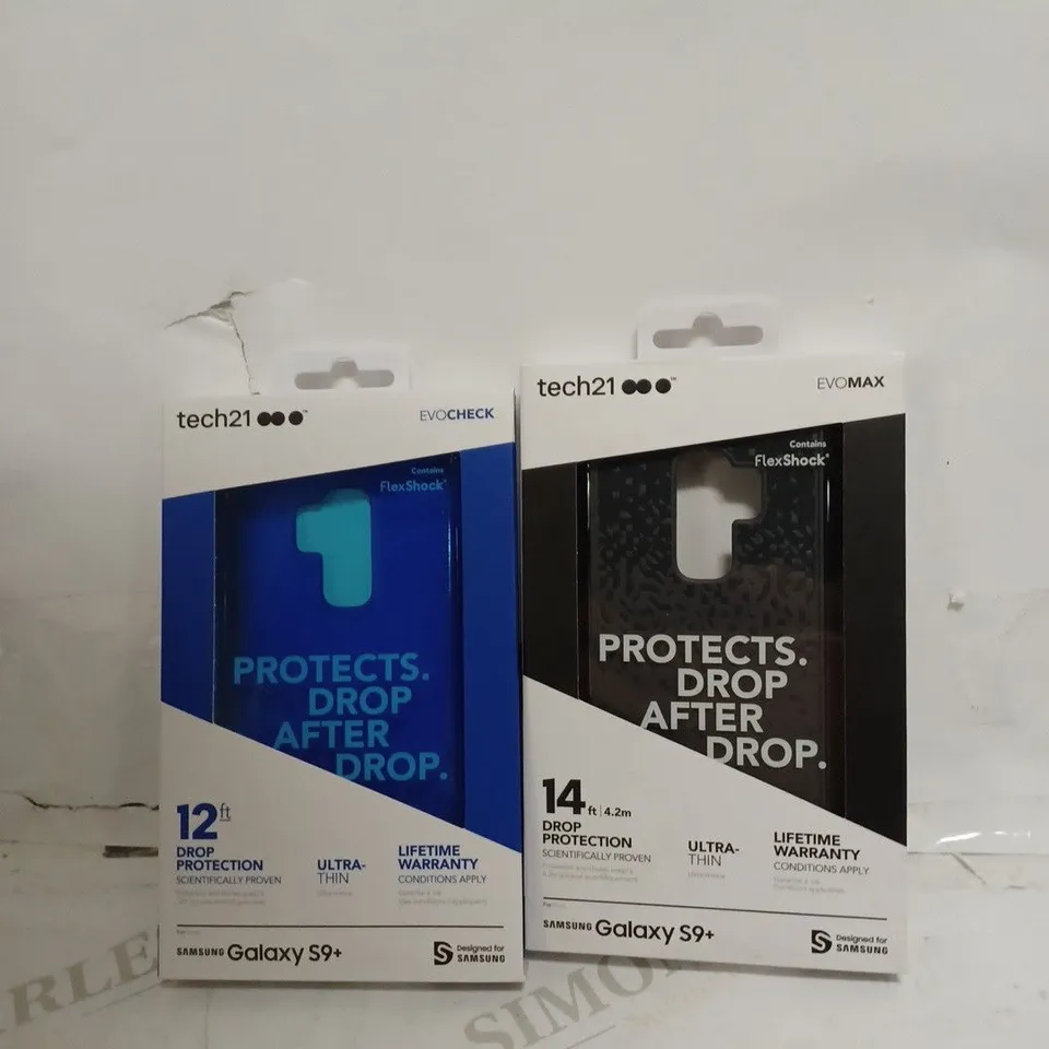LOT OF 46 X TECH21 PURE SHIMMER HARDSHELL CASE FOR GALAXY S10E - BLUE - 31 X TECH21 EVO MAX HARDSHELL CASE FOR GALAXY S9 PLUS - CHARCOAL