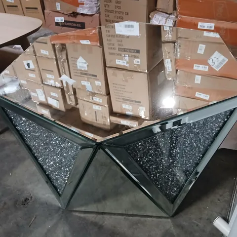 AMLA HEXAGONAL GLASS COFFEE TABLE DRUM