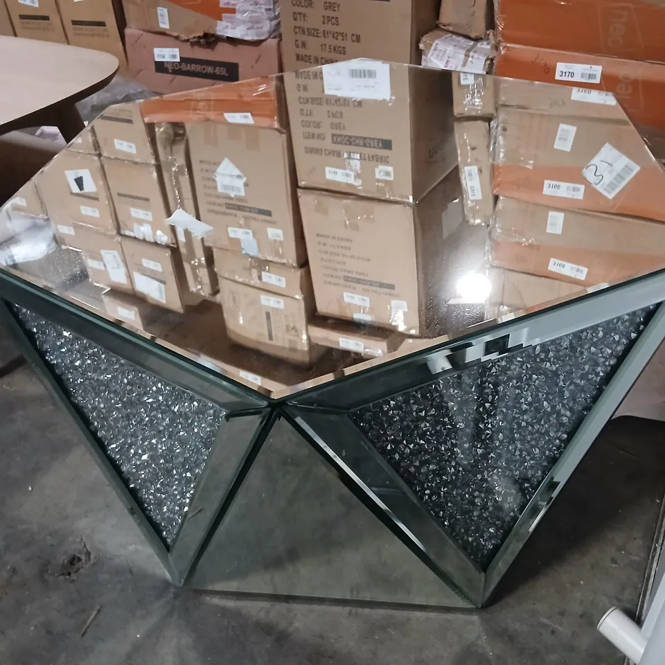 AMLA HEXAGONAL GLASS COFFEE TABLE DRUM