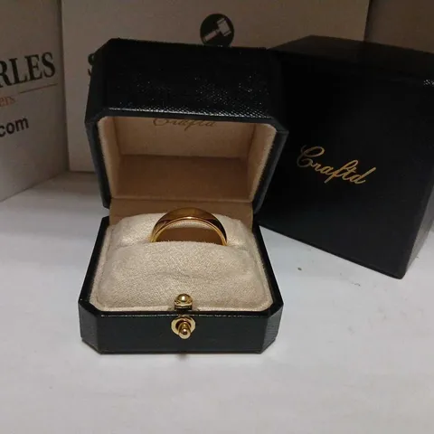 CRAFTD GOLD-TONE RING IN BLACK PRESENTATION BOX 