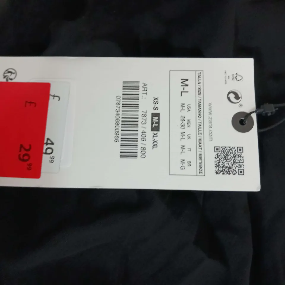 ZARA LONG NEGLIGEE  BLACK SIZE UK M-L