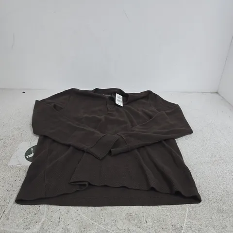 ABERCROMBIE & FITCH SOFT A & F COLLECTION BROWN LONG SLEEVE TOP – MEDIUM