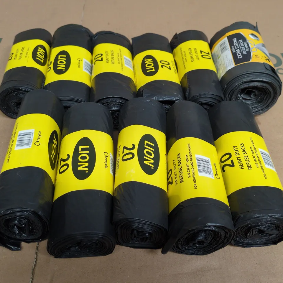 11 X HEAVY DUTY BIN BAG PACKS IN BLACK