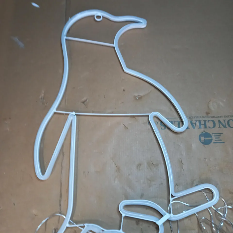 JOHN LEWIS BLUE & ORANGE NEON LED PENGUIN LIGHT 