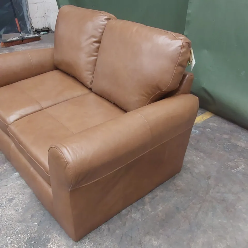 BAILEY 2 SEATER LEATHER SOFA - TAN