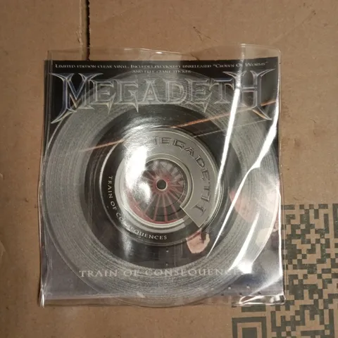 MEGADEATH TRAIN OF CONSEQUENCE LIMITED EDITION CLEAR VINYL 