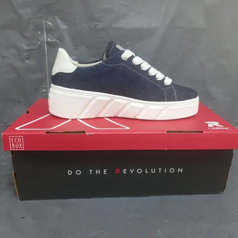 RIEKER CHUNKY PLATFORM TRAINERS DENIM BLUE SIZE 5