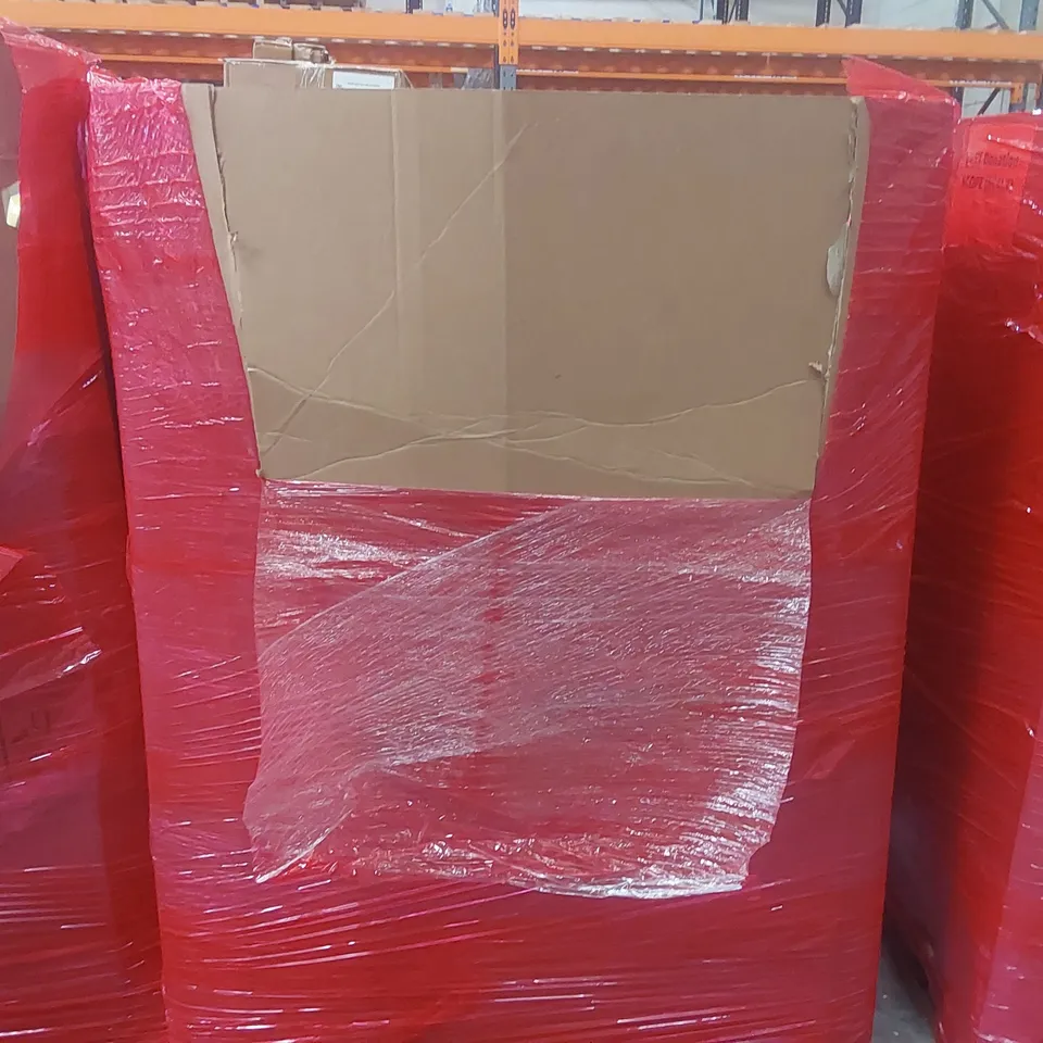 PALLET CONTAINING A LARGE QUANTITY OF ASSORTED ITEMS INCLUDING: KICHPOWER INDUCTION COOKER, FOLDING CLOTHES HANGER, JIGSAW BOARD, MULTIFUNCTIONAL STEAM CLEANER, UMBRELLA ECT