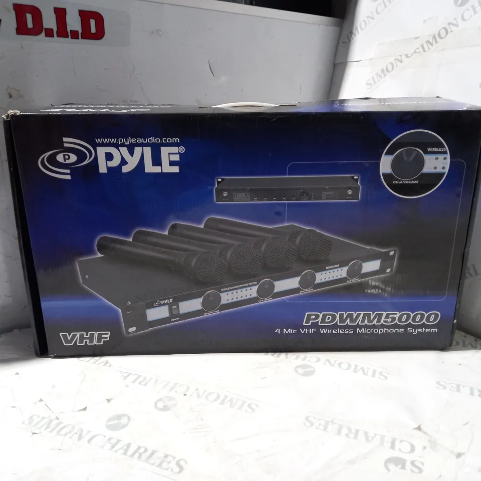 BOXED PYLE 4-MIC VHF WIRELESS MICROPHONE SYSTEM PDWM5000