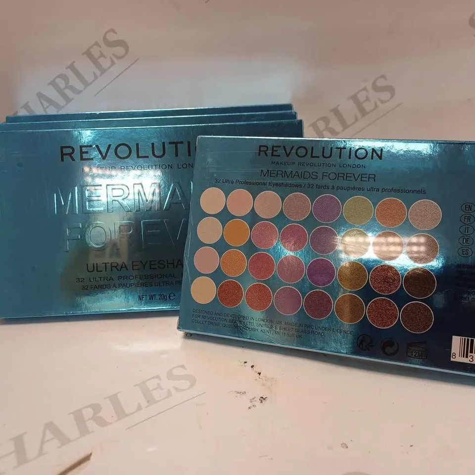 LOT OF 4 REVOLUTION MERMAIDS FOREVER EYESHADOW PALETTES