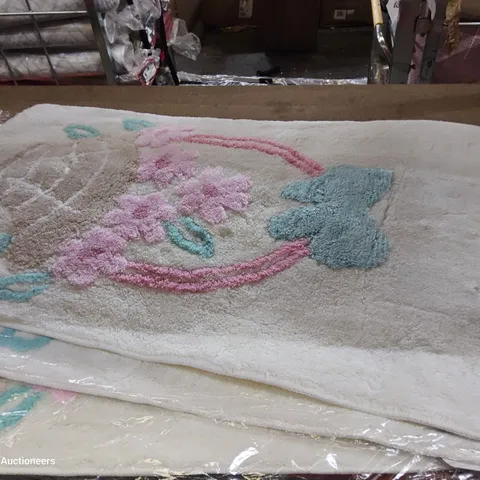 THREE DESIGNER SEPET ECRU BATH MATS 