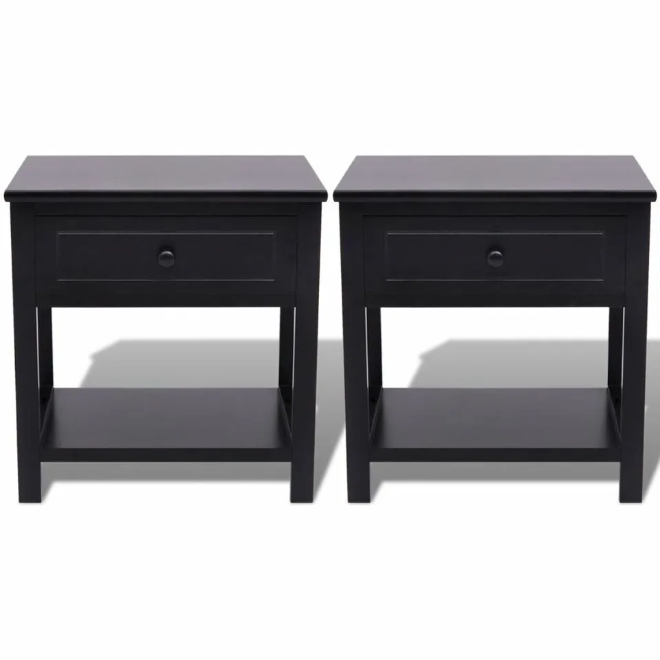 BOXED MILARDO 1 DRAWER BEDSIDE TABLE - BLACK