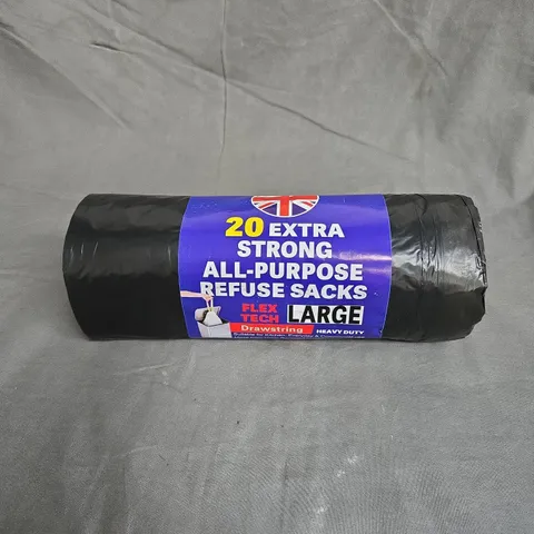 APPROXIMATELY 8 ROLLS OF X20 EXTRA STRONG ALL-PURPOSE REFUSE SACKS SIZE LARGE