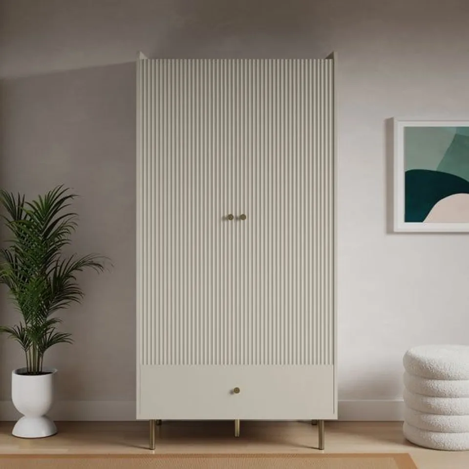 BOXED GEORGI DOUBLE WARDROBE - NATURAL (2 BOXES)