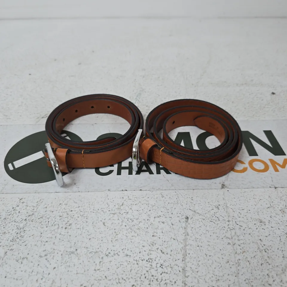 & MAISI LEATHER BELT DUO - SIZE UNSPECIFIED 
