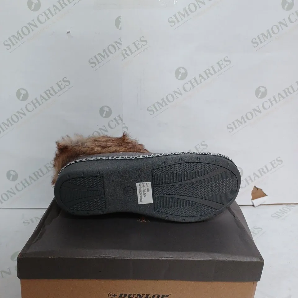 DUNLOP FUR COLLAR BOOT IN GREY - UK MEDIUM