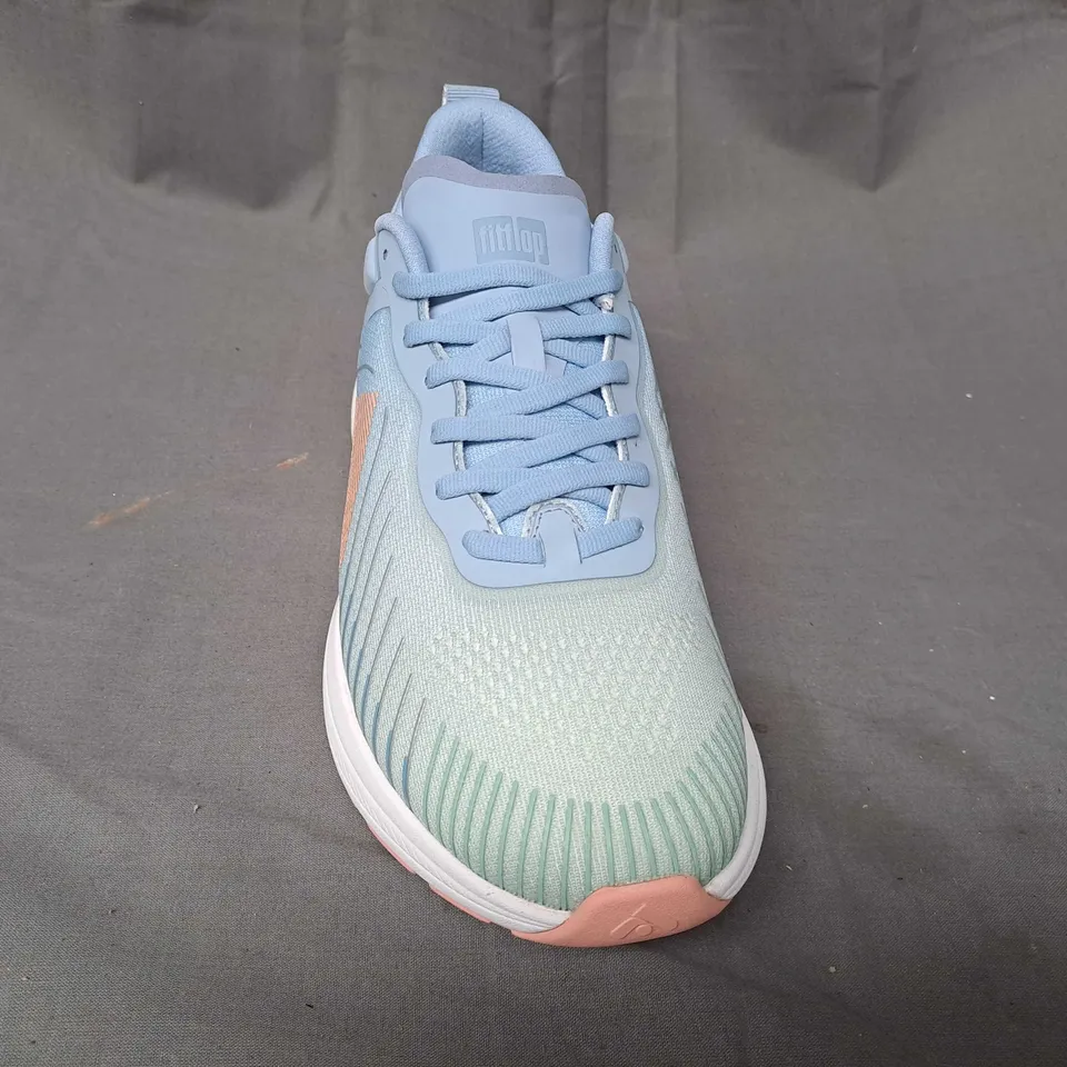 PAIR OF FITFLOP SHOES IN PASTEL BLUE/GREEN UK SIZE 5