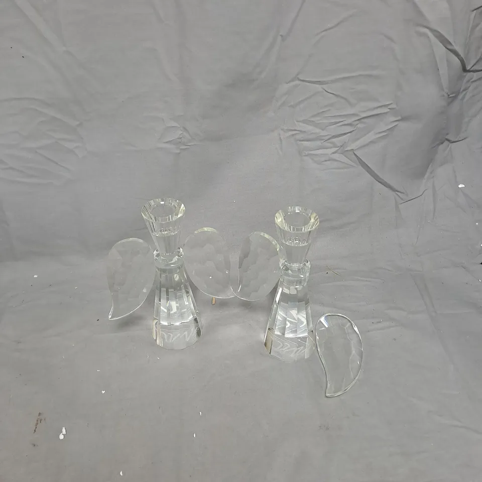 JM BY JULIEN MACDONALD SET OF 2 GLASS ANGELS