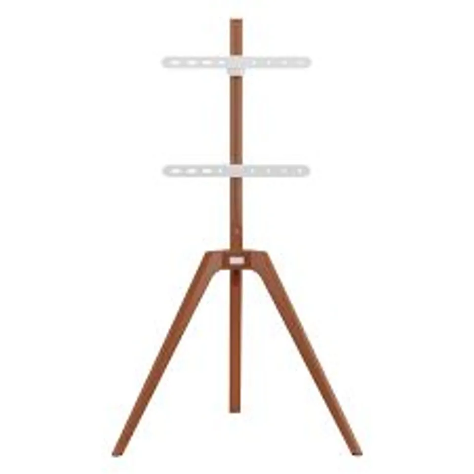 BOXED TRIPOD FLOOR TV STAND IN LIGHT WOOD (1 BOX)