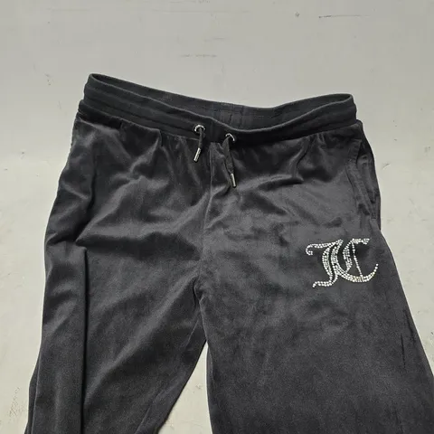 JUICY COUTURE BLACK DIAMANTE JOGGERS - SIZE 15/16