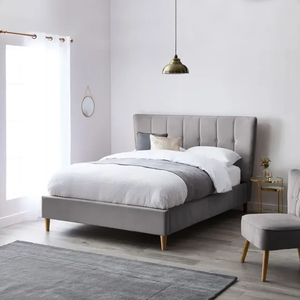 B9XED ISLA BED DOUBLE LIGHT GREY