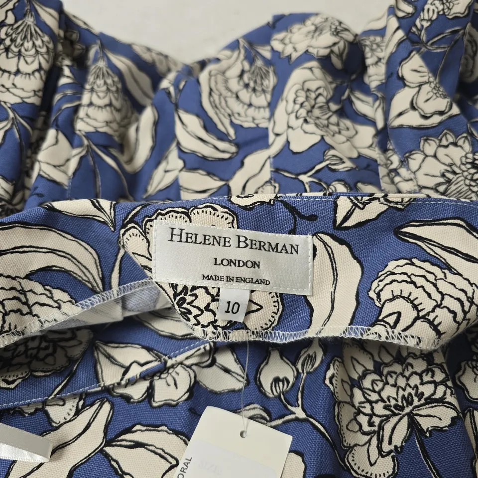 HELENE BERMAN LONDON SIZE 10 SKIRT BLUE FLORAL