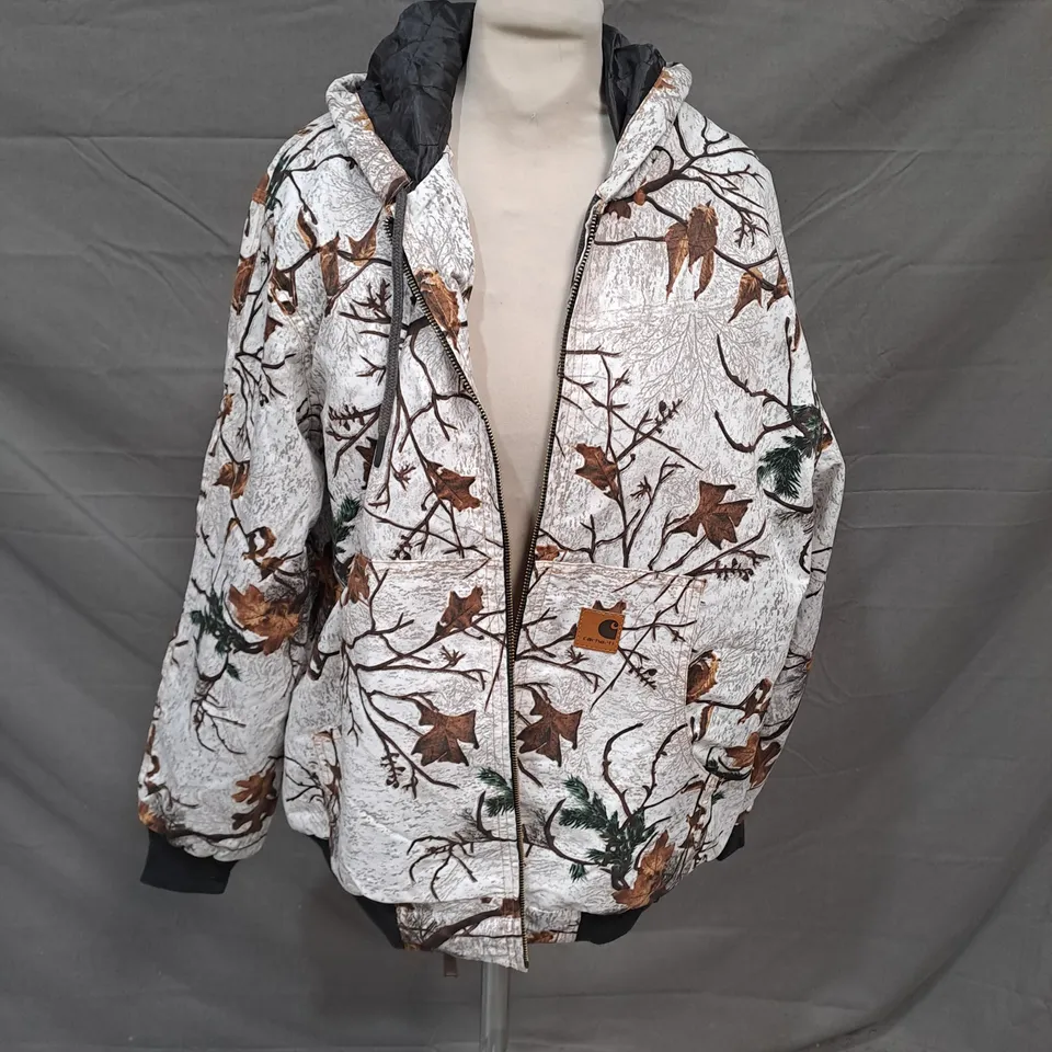 CARHARTT SNOW CAMO JACKET WITH HOOD - SIZE UNKNOWN