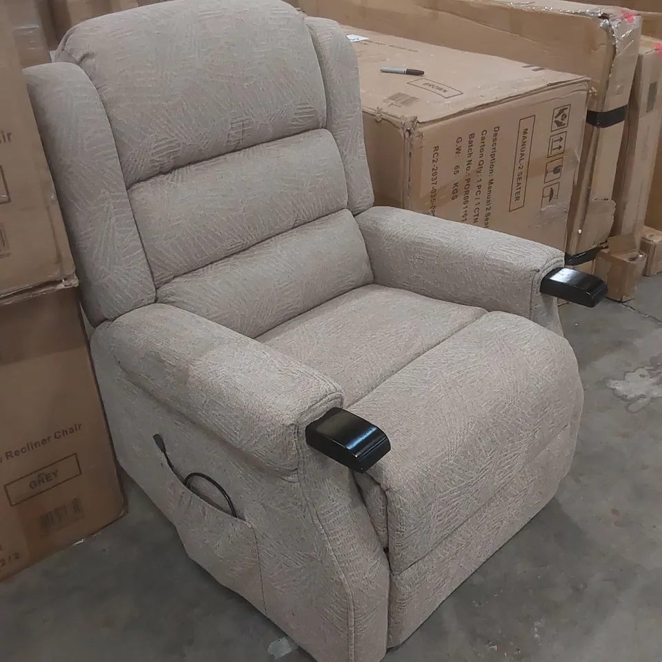 DESIGNER FABRIC UPHOLSTERED POWER RECLINER ARMCHAIR 