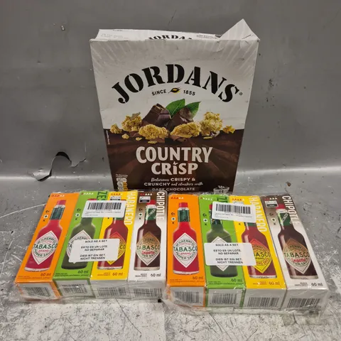 APPROXIMATELY 5 ASSORTED FOOD PRODUCTS TO INCLUDE COUNTRY CRISP & TABASCO SAUCE 