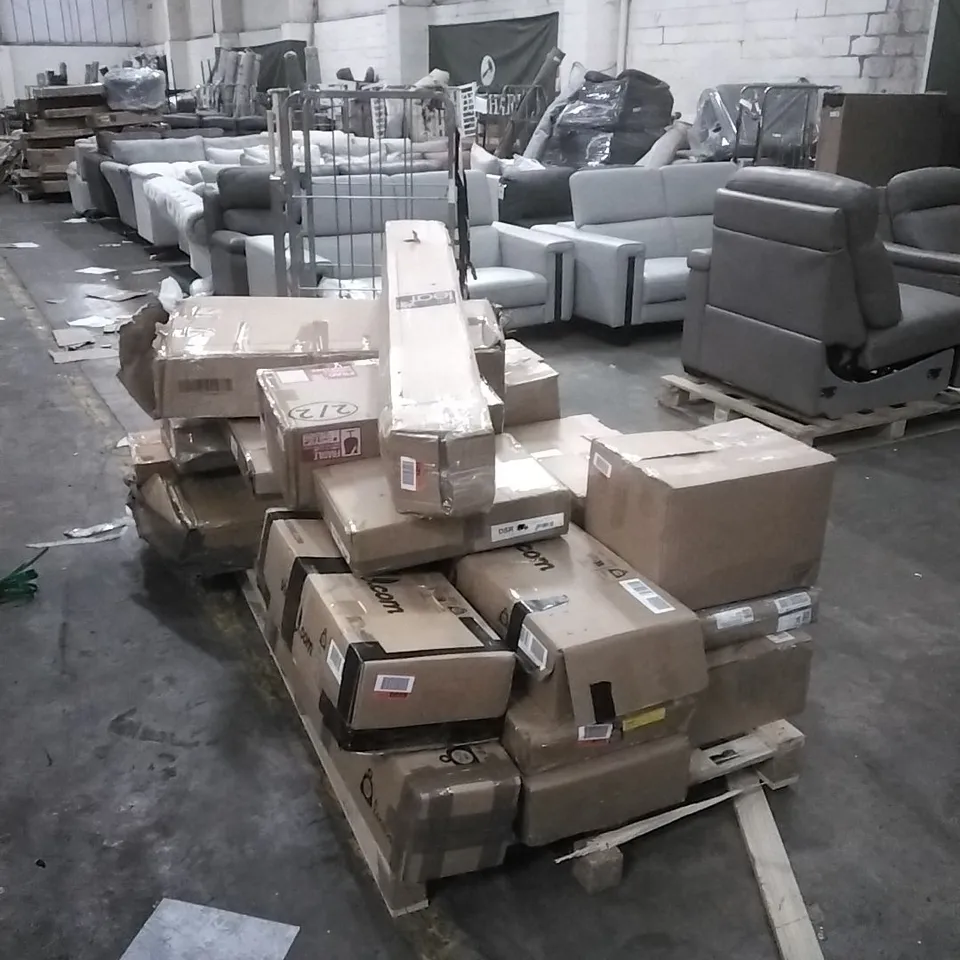 PALLET OF ASSORTED, INCOMPLETE FURNITURE PARTS AND PIECES