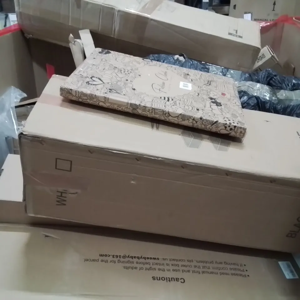 PALLET OF ASSORTED HOUSEHOLD GOODS AND PRODUCTS TO INCLUDE;PLAY FENCE, BABY PLAYPEN, AQUARIUM LIGHT, PHOTO FRAMES AND OTHER ASSORTED ITEMS...