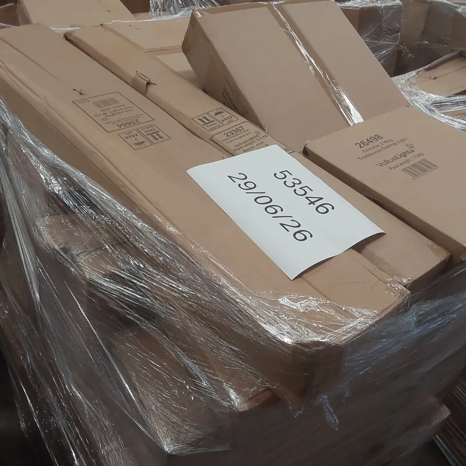 PALLET CONTAINING A LARGE QUANTITY OF ASSORTED LIGHTING PRODUCTS