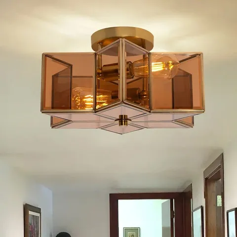 BOXED BRAND NEW AINOAH 2 - LIGHT 41CM UNIQUE/STATEMENT STAR SEMI FLUSH MOUNT LIGHT - TAWNY