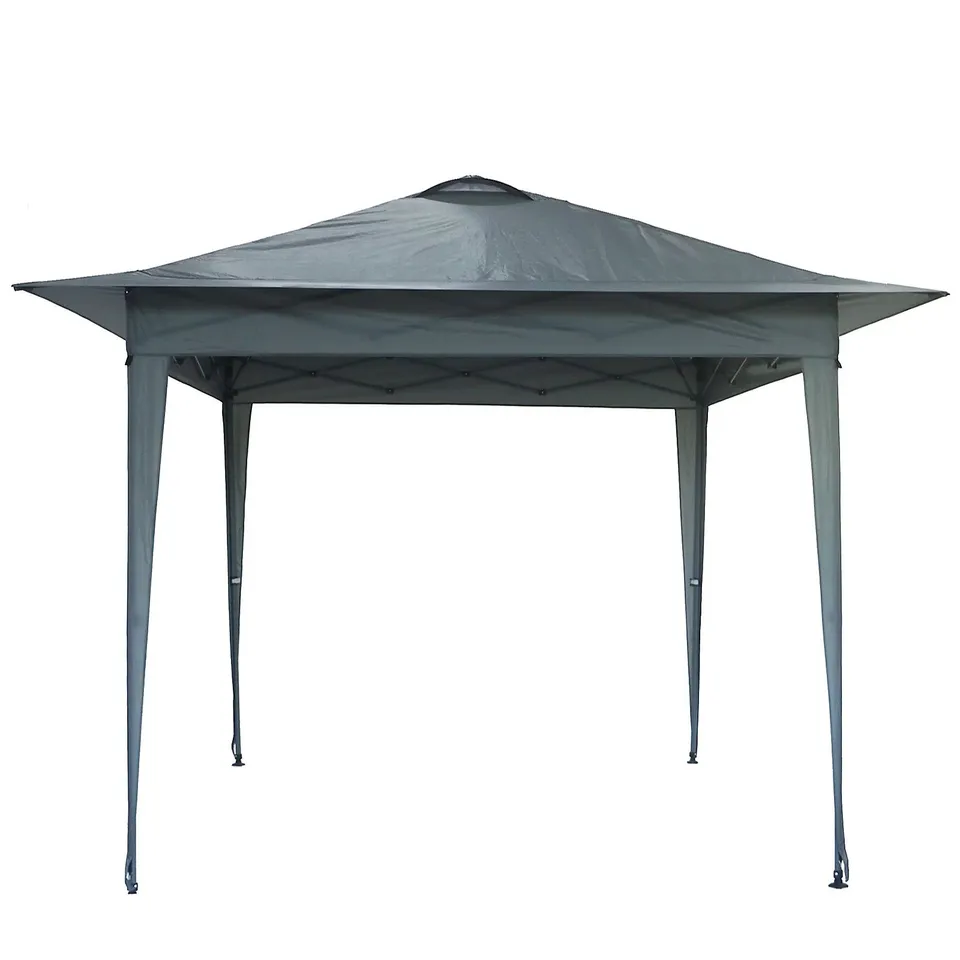 LOUNGE POP UP FOLDING GAZEBO WITH WHEELED CARRY BAG IN GRAPHITE 
